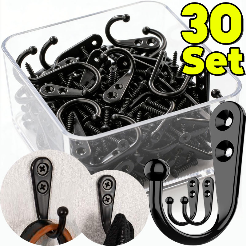Screw Organizer Kit - Черные металлические крючки с винтами для