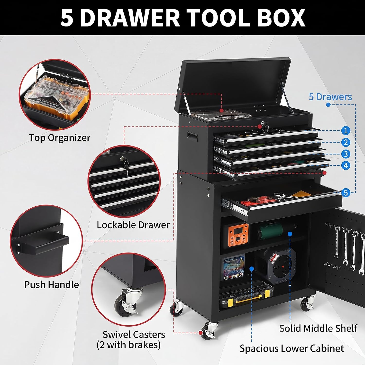 Мобильный стальной инструмента – обзор и цена Tools Box For Workshop